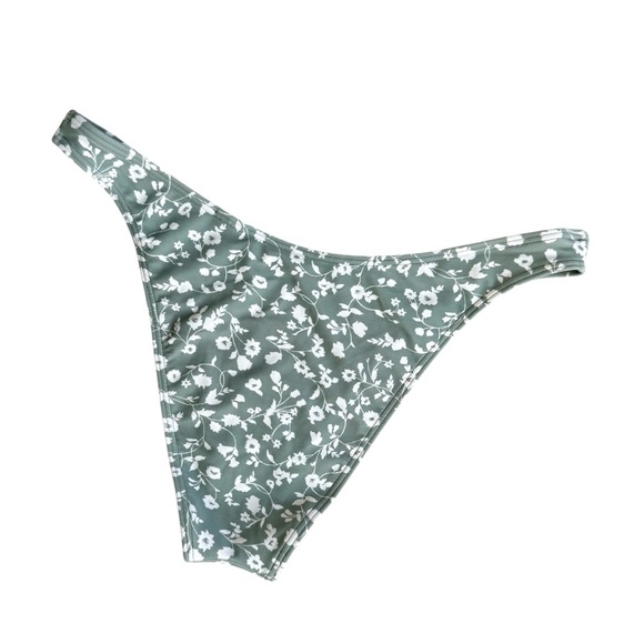 Abercrombie & Fitch Sage Green Floral Bikini Bottoms size M Like New - Picture 3 of 5